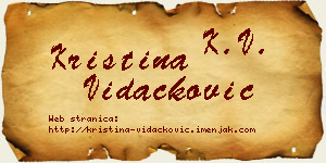 Kristina Vidačković vizit kartica
